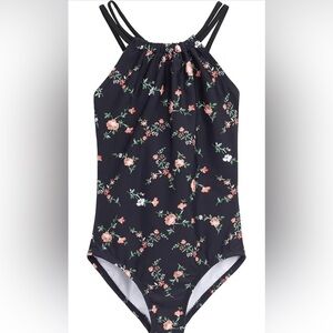 Kanu Surf Girls' Rose Garden Sport Halter One Piece Swimsuit